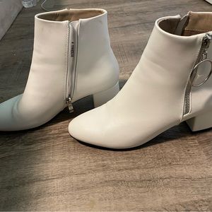 White ankle boots size 9!